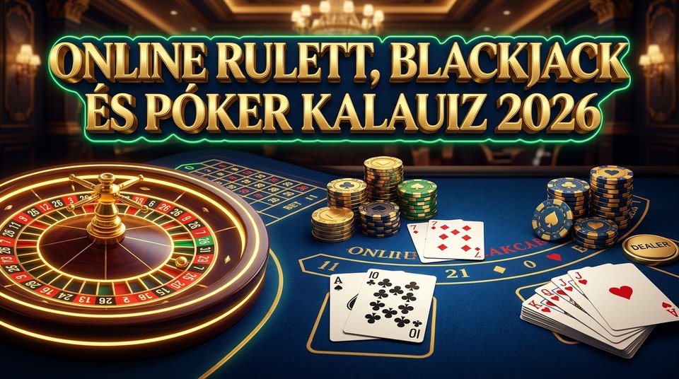 Online Rulett, Blackjack és Póker Útmutató 2026 - Szabályok és Stratégiák
